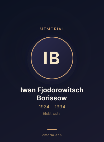 Memorial portrait of Iwan Fjodorowitsch Borissow