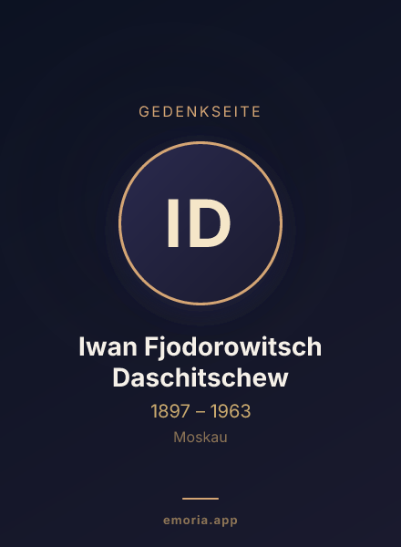 Gedenkportrait von Iwan Fjodorowitsch Daschitschew