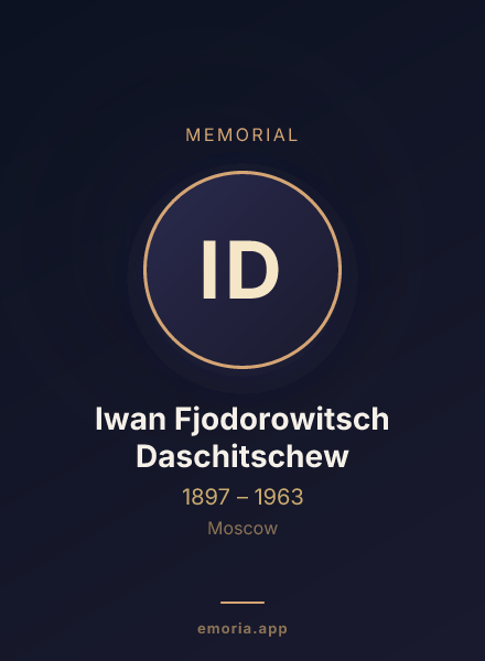 Memorial portrait of Iwan Fjodorowitsch Daschitschew