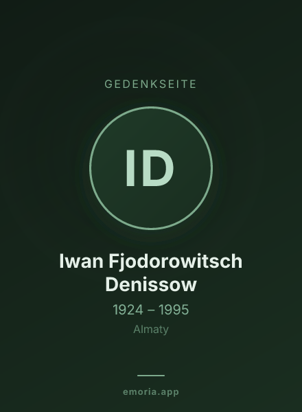 Gedenkportrait von Iwan Fjodorowitsch Denissow