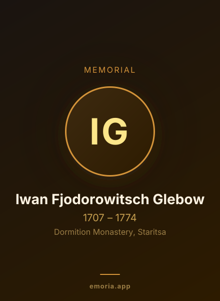 Memorial portrait of Iwan Fjodorowitsch Glebow