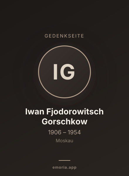 Gedenkportrait von Iwan Fjodorowitsch Gorschkow