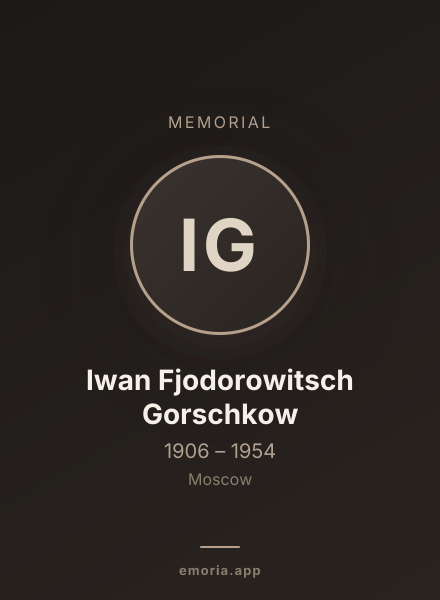 Memorial portrait of Iwan Fjodorowitsch Gorschkow