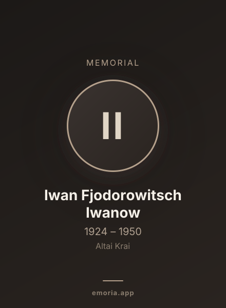 Memorial portrait of Iwan Fjodorowitsch Iwanow