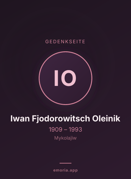Gedenkportrait von Iwan Fjodorowitsch Oleinik