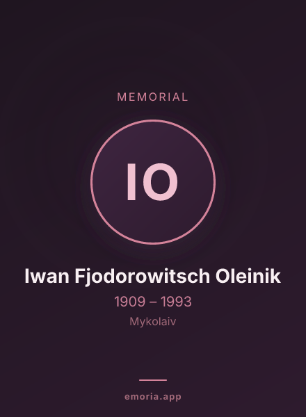 Memorial portrait of Iwan Fjodorowitsch Oleinik