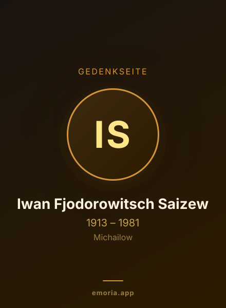 Gedenkportrait von Iwan Fjodorowitsch Saizew