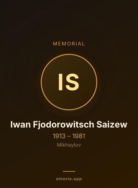 Memorial portrait of Iwan Fjodorowitsch Saizew