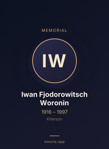 Memorial portrait of Iwan Fjodorowitsch Woronin