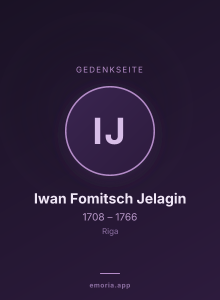 Gedenkportrait von Iwan Fomitsch Jelagin