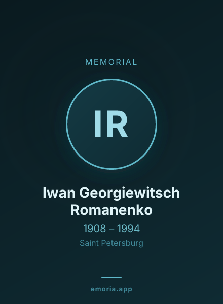 Memorial portrait of Iwan Georgiewitsch Romanenko