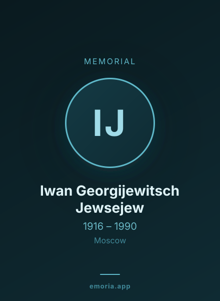 Memorial portrait of Iwan Georgijewitsch Jewsejew