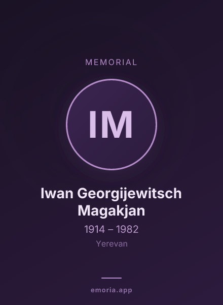Memorial portrait of Iwan Georgijewitsch Magakjan