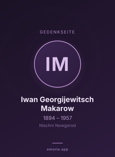 Gedenkportrait von Iwan Georgijewitsch Makarow