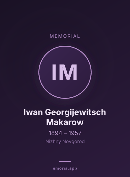 Memorial portrait of Iwan Georgijewitsch Makarow