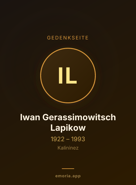 Gedenkportrait von Iwan Gerassimowitsch Lapikow