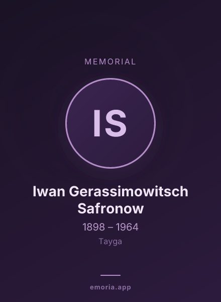 Memorial portrait of Iwan Gerassimowitsch Safronow