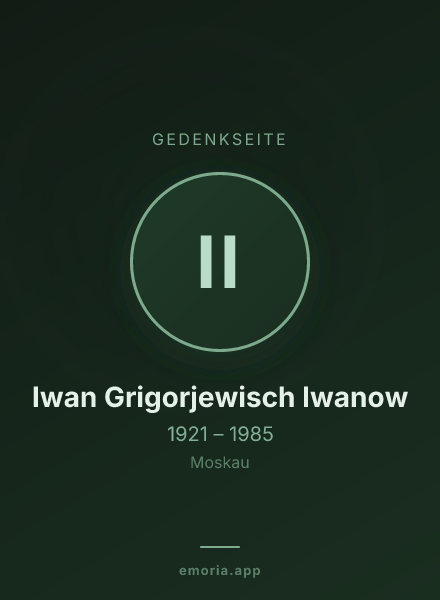 Gedenkportrait von Iwan Grigorjewisch Iwanow