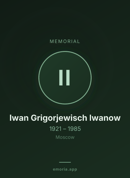 Memorial portrait of Iwan Grigorjewisch Iwanow