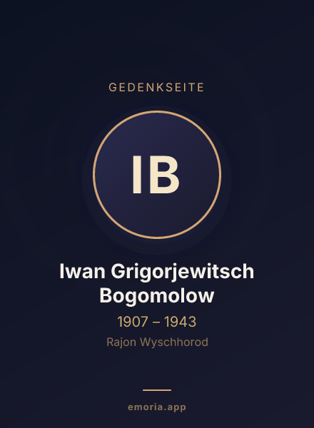 Gedenkportrait von Iwan Grigorjewitsch Bogomolow