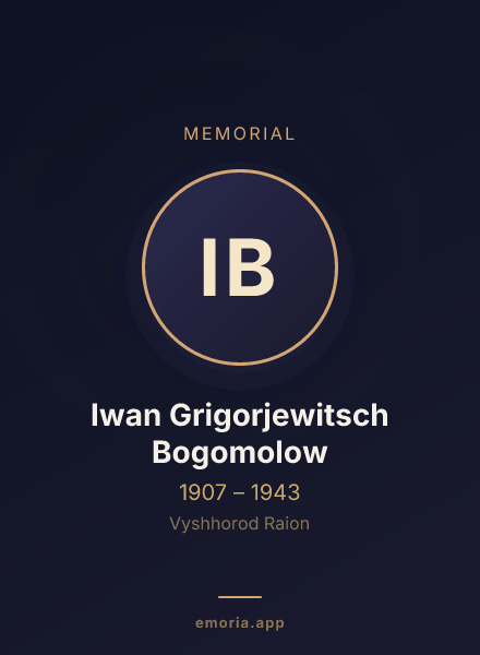 Memorial portrait of Iwan Grigorjewitsch Bogomolow
