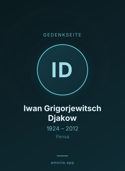Gedenkportrait von Iwan Grigorjewitsch Djakow