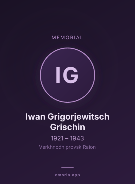 Memorial portrait of Iwan Grigorjewitsch Grischin