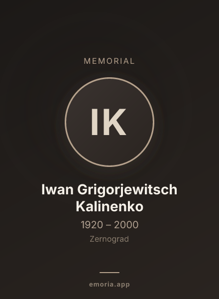 Memorial portrait of Iwan Grigorjewitsch Kalinenko