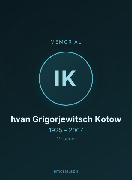Memorial portrait of Iwan Grigorjewitsch Kotow