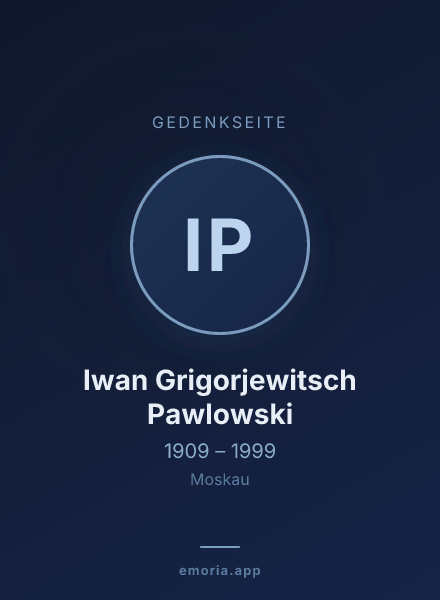 Gedenkportrait von Iwan Grigorjewitsch Pawlowski