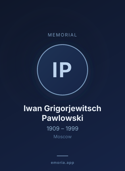 Memorial portrait of Iwan Grigorjewitsch Pawlowski