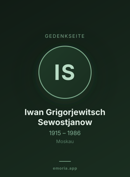 Gedenkportrait von Iwan Grigorjewitsch Sewostjanow