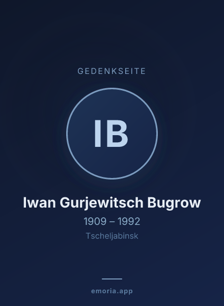 Gedenkportrait von Iwan Gurjewitsch Bugrow