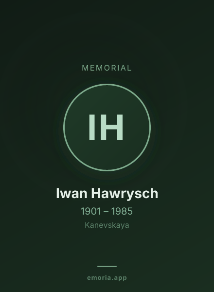 Memorial portrait of Iwan Hawrysch