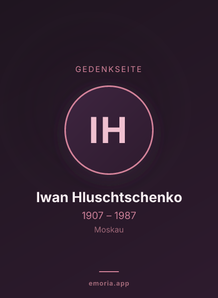 Gedenkportrait von Iwan Hluschtschenko