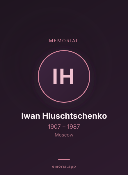 Memorial portrait of Iwan Hluschtschenko