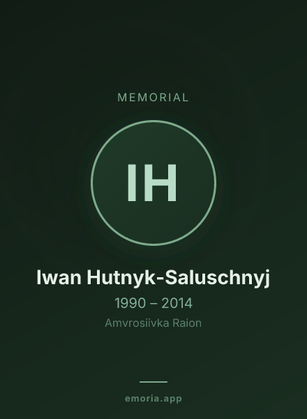 Memorial portrait of Iwan Hutnyk-Saluschnyj