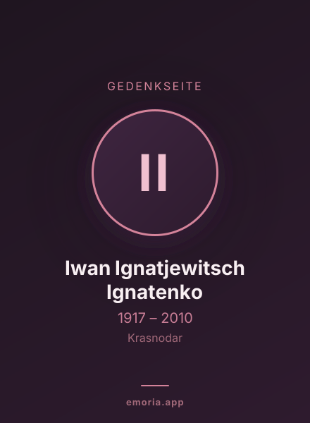 Gedenkportrait von Iwan Ignatjewitsch Ignatenko
