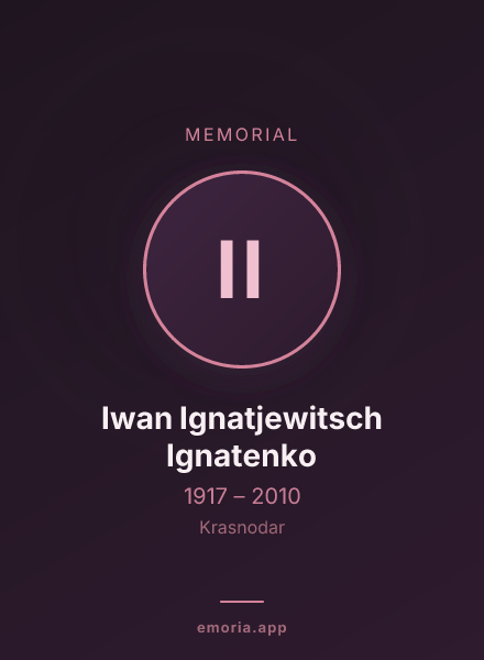 Memorial portrait of Iwan Ignatjewitsch Ignatenko