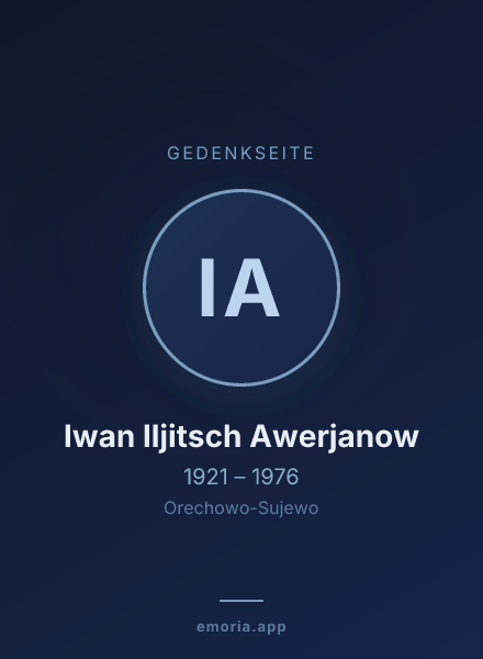 Gedenkportrait von Iwan Iljitsch Awerjanow