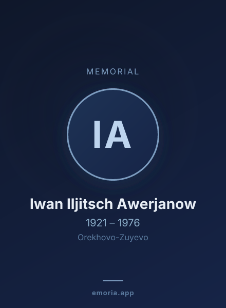 Memorial portrait of Iwan Iljitsch Awerjanow