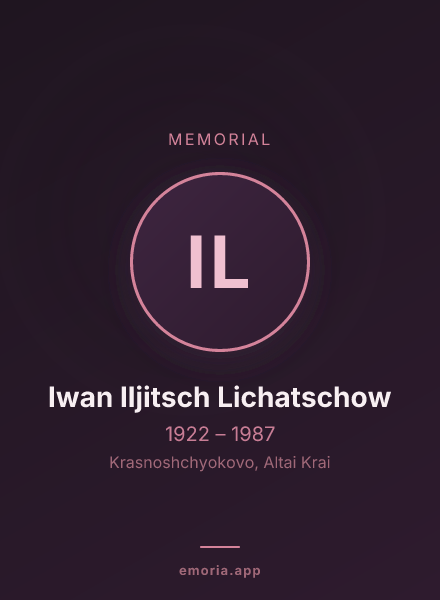 Memorial portrait of Iwan Iljitsch Lichatschow