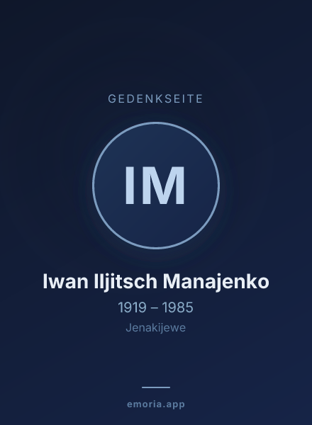 Gedenkportrait von Iwan Iljitsch Manajenko