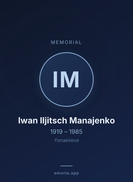 Memorial portrait of Iwan Iljitsch Manajenko