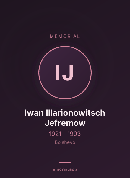Memorial portrait of Iwan Illarionowitsch Jefremow