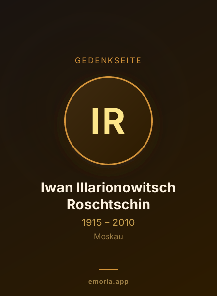 Gedenkportrait von Iwan Illarionowitsch Roschtschin