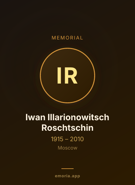 Memorial portrait of Iwan Illarionowitsch Roschtschin