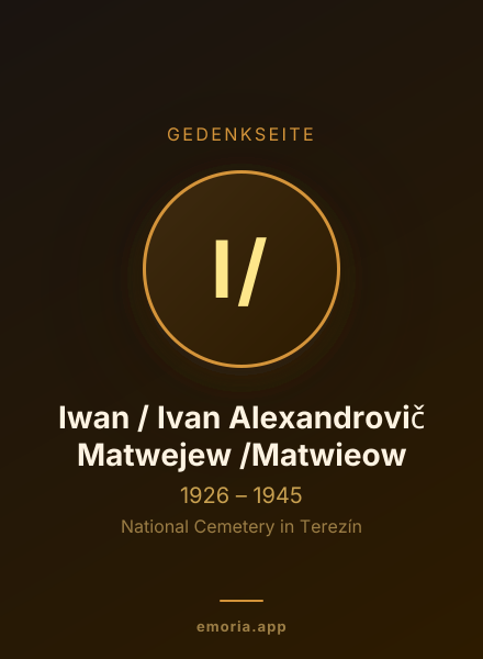 Gedenkportrait von Iwan / Ivan Alexandrovič Matwejew /Matwieow