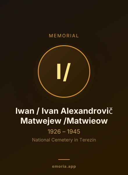 Memorial portrait of Iwan / Ivan Alexandrovič Matwejew /Matwieow
