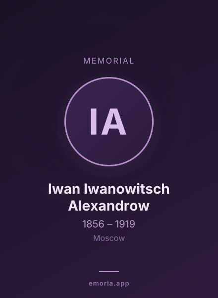 Memorial portrait of Iwan Iwanowitsch Alexandrow